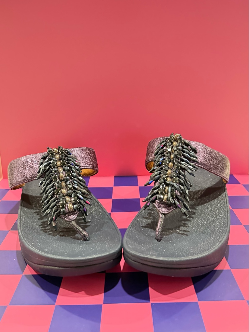 FitFlop Purple Beaded Thong Sandals